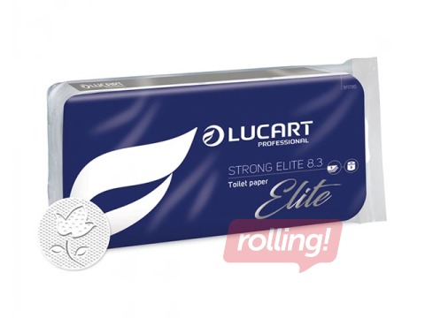 Tualetes papīrs Lucart Strong Elite 8.3, 8 ruļļi, 3 slāņi, 30 m, balts