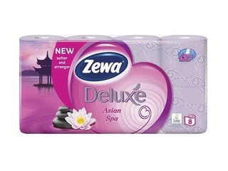 Tualetes papīrs Zewa Deluxe Asian Spa, lillā, aromatizēts, 3 kārtas, 8 ruļļi 