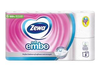 Tualetes papīrs Zewa Soft Embo, 8 ruļļi