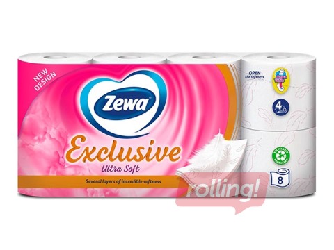 Tualetes papīrs Zewa Exclusive, 4 slāņi, 8 ruļļi