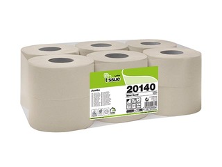 Tualetes papīrs Celtex E-Tissue Mini 140m, 2-kārt., Ø19.5, gaiši brūns, 12 gab.