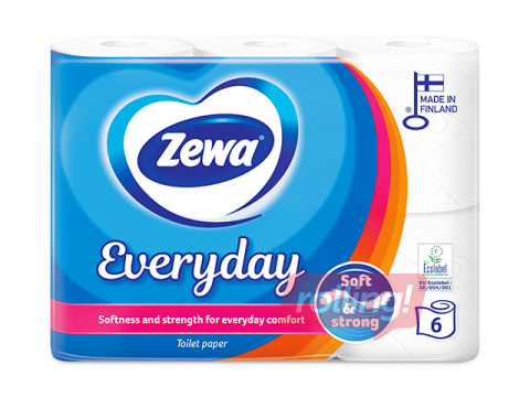 Tualetes papīrs Zewa Everyday, 2 slāņi, 6 ruļļi