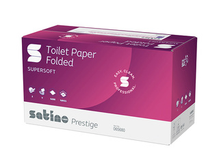 Tualetes papīrs loksnēs Satino Prestige, 2 slāņi, balts, 30 paciņas