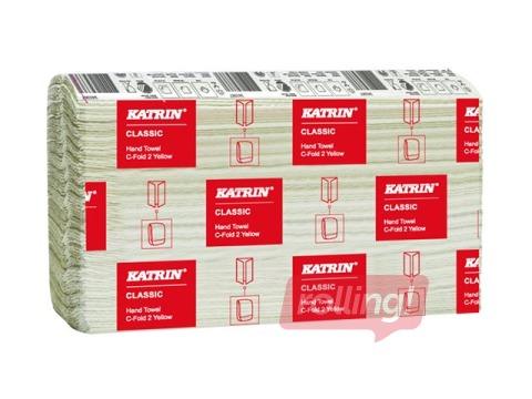 Papīra dvieļi loksnēs Katrin Classic C-Fold, 16 pac., 2 slāņi, nebalināti