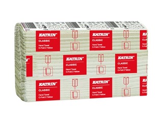 Paper towels in sheets Katrin Classic C-Fold, 16 pack., 2 layers, yellow