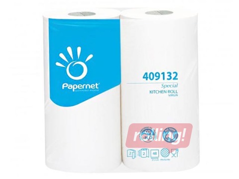 Papīra dvieļi Papernet Special Kitchen Roll, 2 ruļļi, 2 slāņi, balti