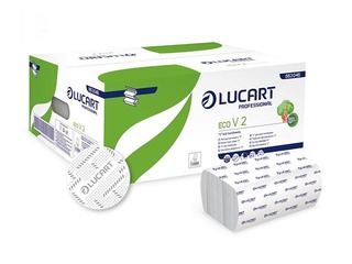 Papīra dvieļi Lucart Eco 2V, 21x21cm, 2 slāņi, balti