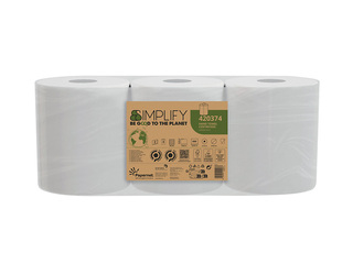 Papīra dvieļi ruļļos Papernet Simplify Centerfeed, M2, 2 slāņi, 90m, 3 ruļļi