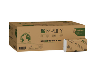 Papīra dvieļi loksnēs Papernet, Simplify, Z Fold, H2, 2 slāņi, 200 loksnes, 10 paciņas