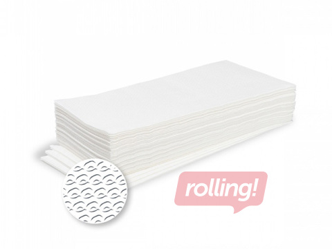 Papīra dvieļi Towel Pro, atkārtoti lietojami, balti, 36x72cm, 60 loksnes, 1 paciņa