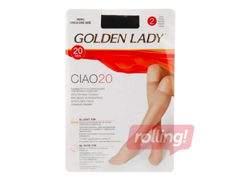 Женские носки, Ciao, Golden Lady, 20 den, Nero, 2 пары