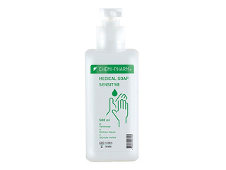 Šķidrās ziepes Chemi-Pharm Medical, Sensitive, nesatur krāsvielas un smaržvielas, 500ml