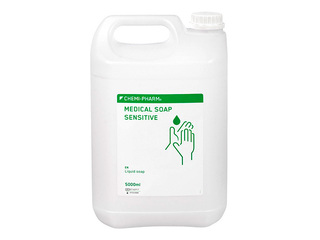 Šķidrās ziepes Chemi-Pharm Medical, Sensitive, nesatur krāsvielas un smaržvielas, 5l