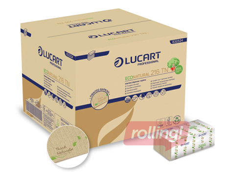 Salvetes dozatoriem Lucart Eco Natural 216 TN, 1 pac. x 150 salvetes, 2 slāņi 