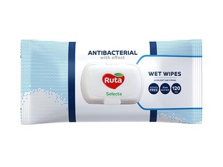 Mitrās salvetes Ruta Selecta, ar antibakteriālu efektu,120 gab