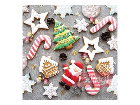 Napkins, 33 x 33 cm, 20 pieces, 3 layers, Christmas design