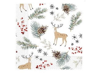 Salvetes, 33 x 33 cm, 20 gab., 3 slāņi, Ziemassvētku dizains