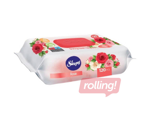 Mitrās salvetes Sleepy, Roze, 120 gab.