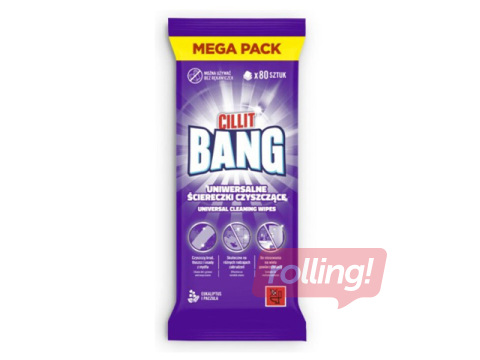 Mitrās salvetes tīrīšanai Cillit Bang, universālās, 80 gab.