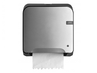 Papīra dvieļu ruļļos turētājs QuartzLine, Euro Matic Mini, ar sensoru, plastikāta, sudrabs