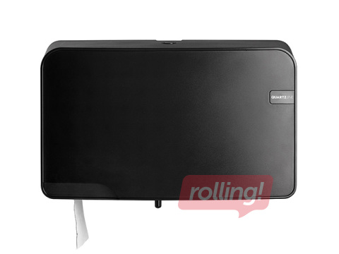 Tualetes papīra ruļļos turētājs QuartzLine, Mini, Duo Jumbo, T2, 2 ruļļiem, plastikāta, melns