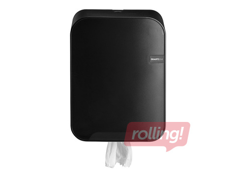Papīra dvieļu ruļļos turētājs QuartzLine, Midi, plastikāta, melns