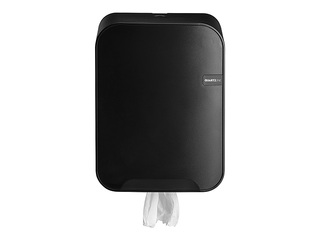Papīra dvieļu ruļļos turētājs QuartzLine, Midi, plastikāta, melns