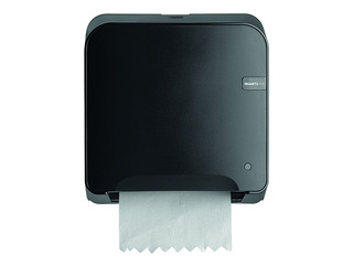 Papīra dvieļu ruļļos turētājs QuartzLine Minimatic XL, H1, plastikāta, melns