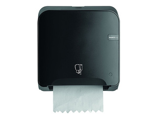 Papīra dvieļu ruļļos turētājs QuartzLine, Mini Matic, Tear & Go, H1, plastikāta, melns