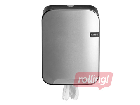 Papīra dvieļu ruļļos turētājs QuartzLine Midi, plastikāta, sudraba