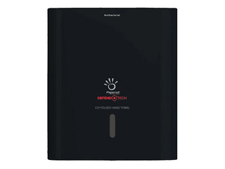 Papīra dvieļu loksnēs turētājs Papernet Defend Tech, plastikāta, antibakteriāls, melns