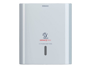 Papīra dvieļu loksnēs turētājs Papernet, Defend Tech, plastikāta, antibakteriāls, balts