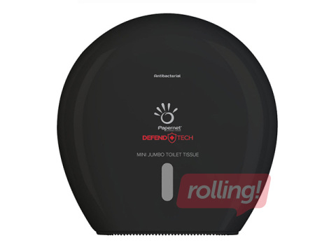 Tualetes papīra turētājs Papernet, Mini Jumbo, antibakteriāls, plastikāta, melns