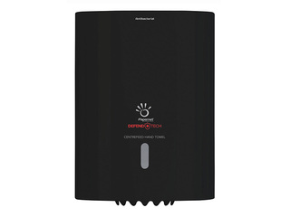 Papīra dvieļu ruļļos turētājs Papernet, Defend Tech, ar centra padevi, plastikāta, melns