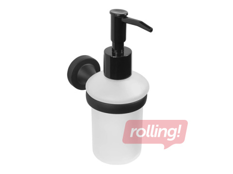 Ziepju dozators Carbon, stiprināms pie sienas, melns