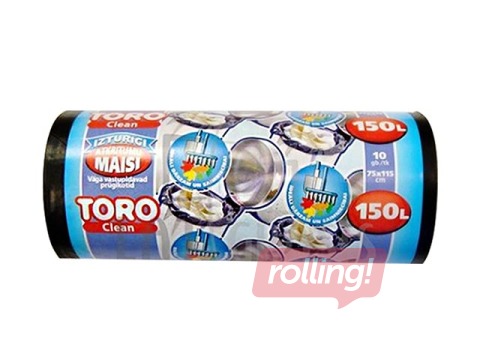 Atkritumu maisi TORO, 150 l, 35 mikr., 10 gab., melni