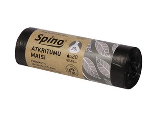 Atkritumu maisi Spino, 30 l, 10 mikr., 20 gab., melni