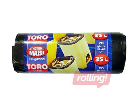 Atkritumu maisi Toro 35 l, 52 x 68 cm,  9 mikr., 20 gab., melni