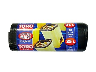 Atkritumu maisi Toro 35 l, 52 x 68 cm,  9 mikr., 20 gab., melni