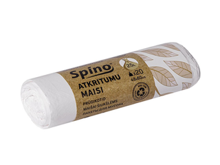 Atkritumu maisi Spino, balti, 9 mikr., 25l, 20 gab.