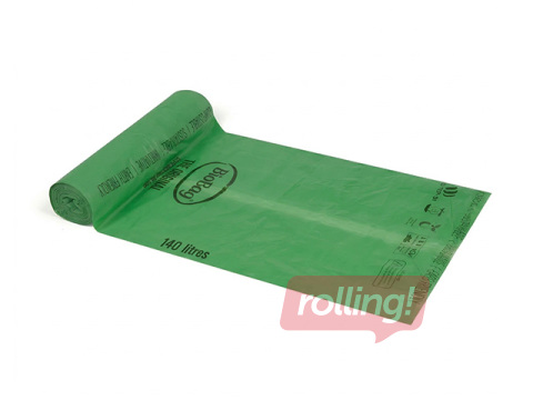 Atkritumu maisi BioBag, kompostējami, 17μm, zaļi, 140l, 16 gab.