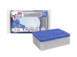 Švammītes trauku mazgāšanai York, Bacteria Stop, pelēkas, 10x7cm, 5 gab.