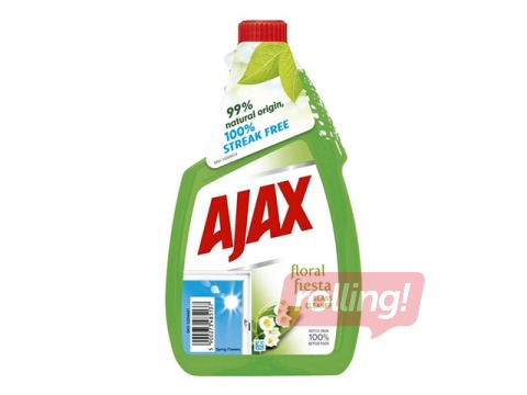 Stiklu tīrīšanas līdzeklis Ajax Spring Flowers green, uzpilde, 750ml
