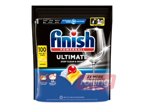 Tabletes trauku mazgājamai mašīnai Finish, Power Ball Ultimate All in 1 Lemon, 100 gab.