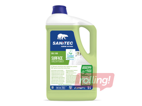 Grīdu mazgāšanas līdzeklis Sanitec Green Power Surface, universāls, ekoloģisks, 5l