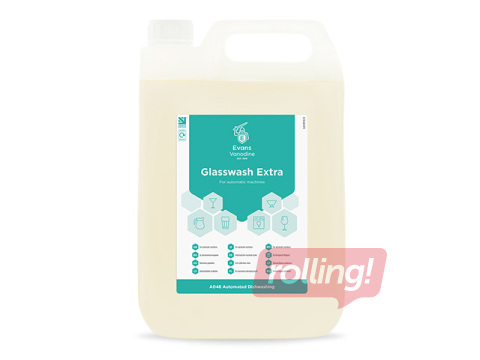 Mazgāšanas līdzeklis trauku mašīnām Evans Vanodine Glasswash Extra, glāzēm, 5l