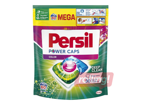Veļas mazgāšanas kapsulas Persil, Power Caps, Color, 60 gab.