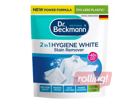 Traipu tīrīšanas pulveris Dr.Beckmann Hygiene White, 2in1, gaišiem audumiem, 400g