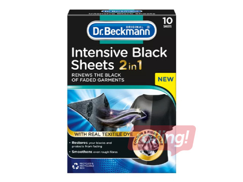 Krāsu atjaunojošas lupatiņas Dr.Beckmann, melniem audumiem, 6 gab.