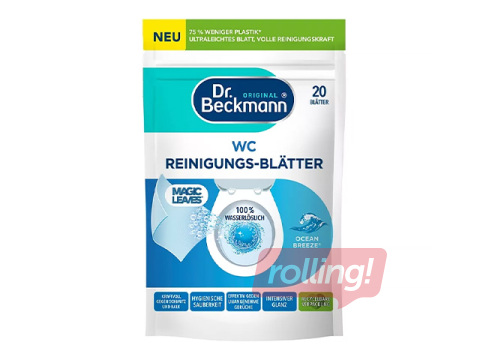 Tualetes tīrīšanas līdzekļa loksnes Dr.Beckmann Magic Leaves, Ocean Breeze, 20 gab.